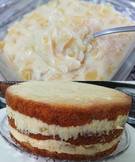 Recheio de Abacaxi com Bolo